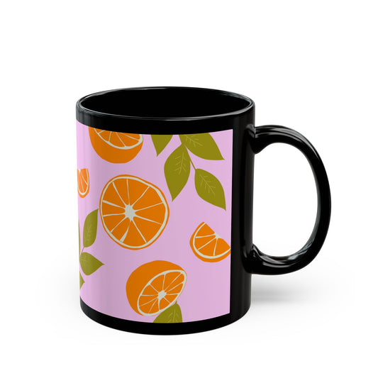 Citrus Delight Black Mug