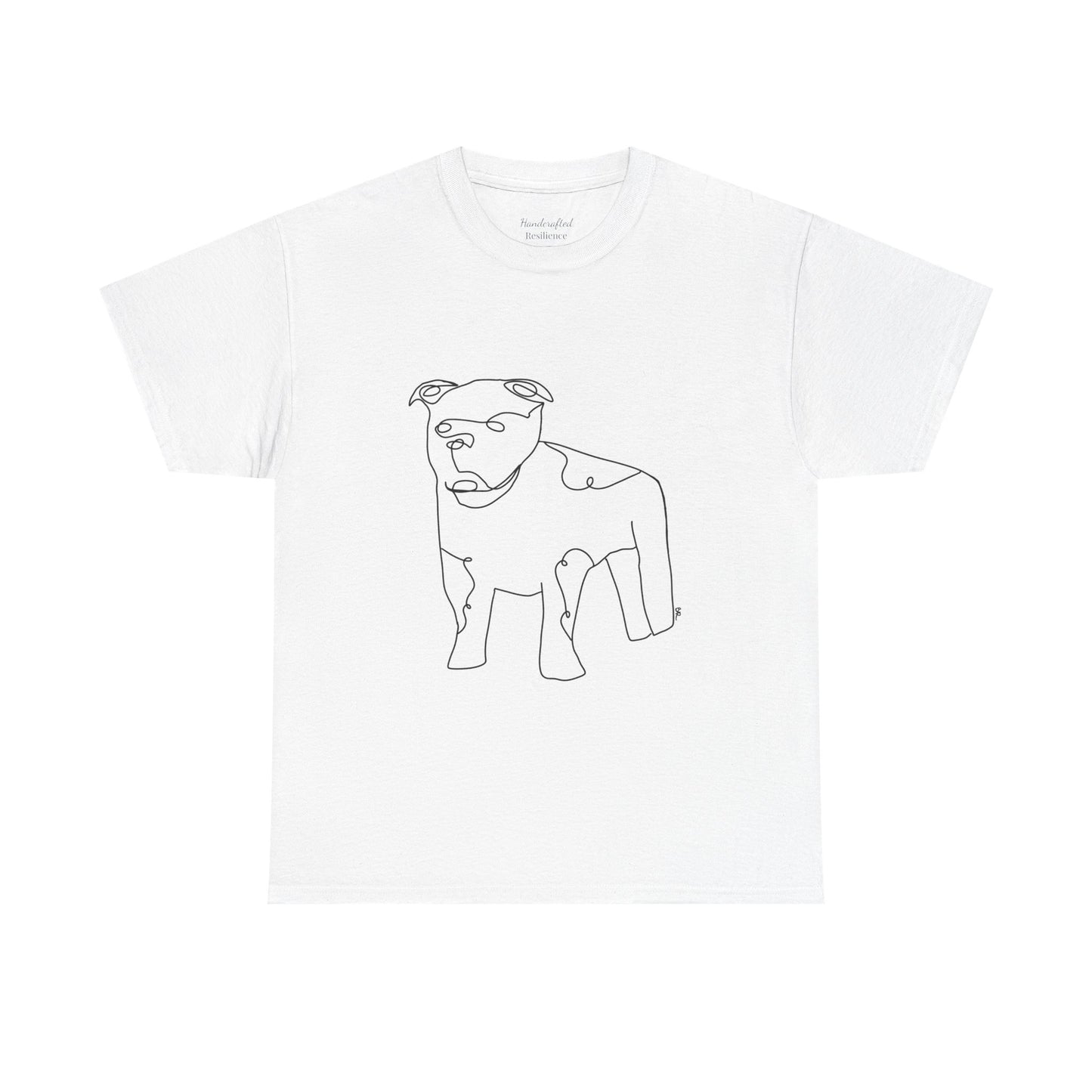 Standing Bulldog Minimalist Line Art Tee