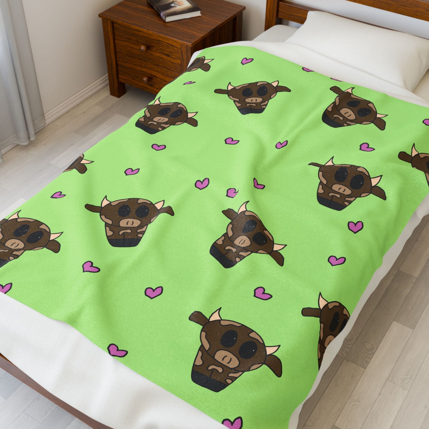 Cute Cow Velveteen Plush Blanket