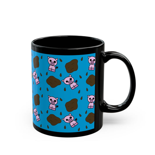 Muddy Pig Black Mug