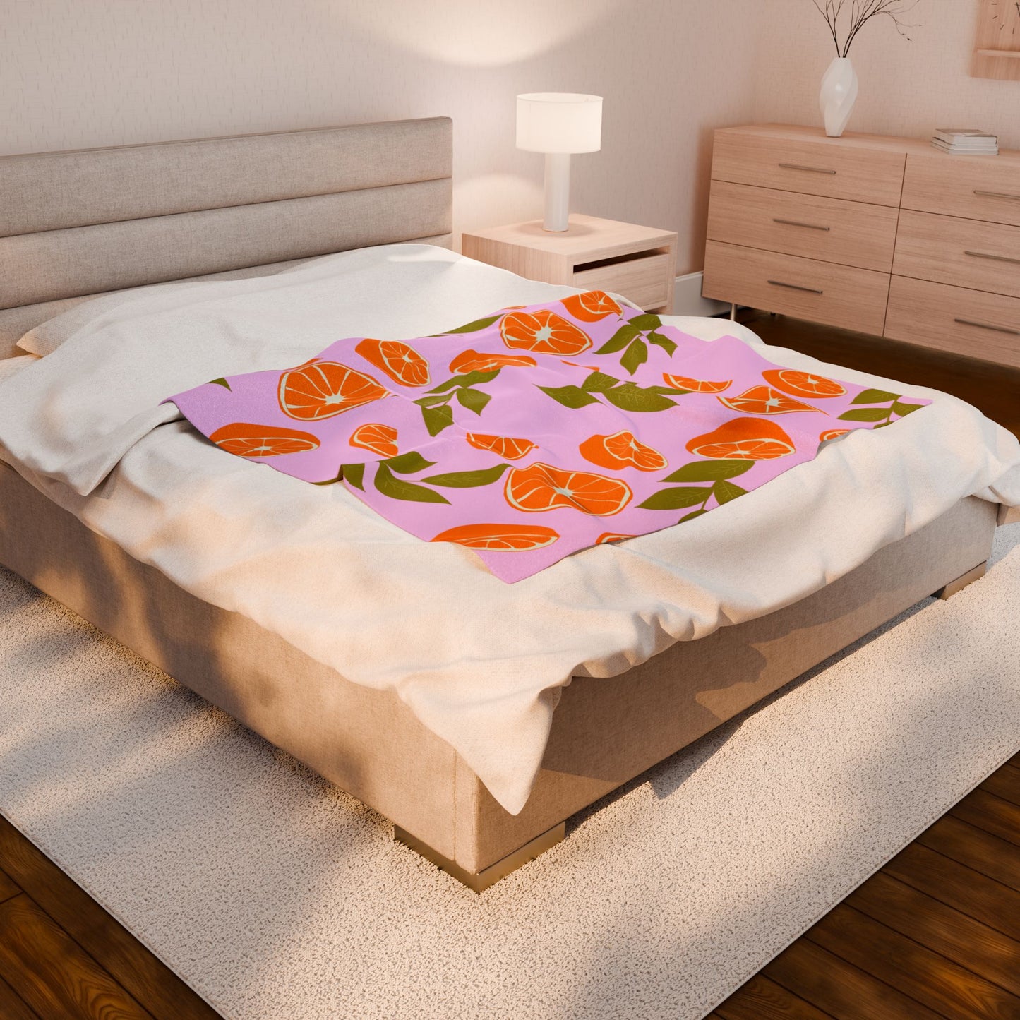 Citrus Delight Velveteen Plush Blanket