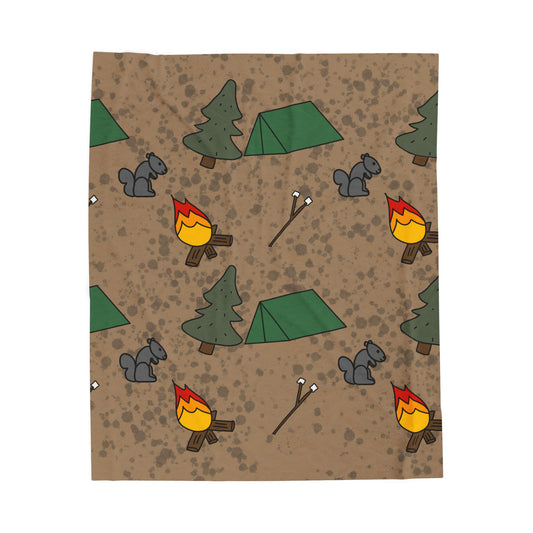 Camping Adventure Velveteen Plush Blanket