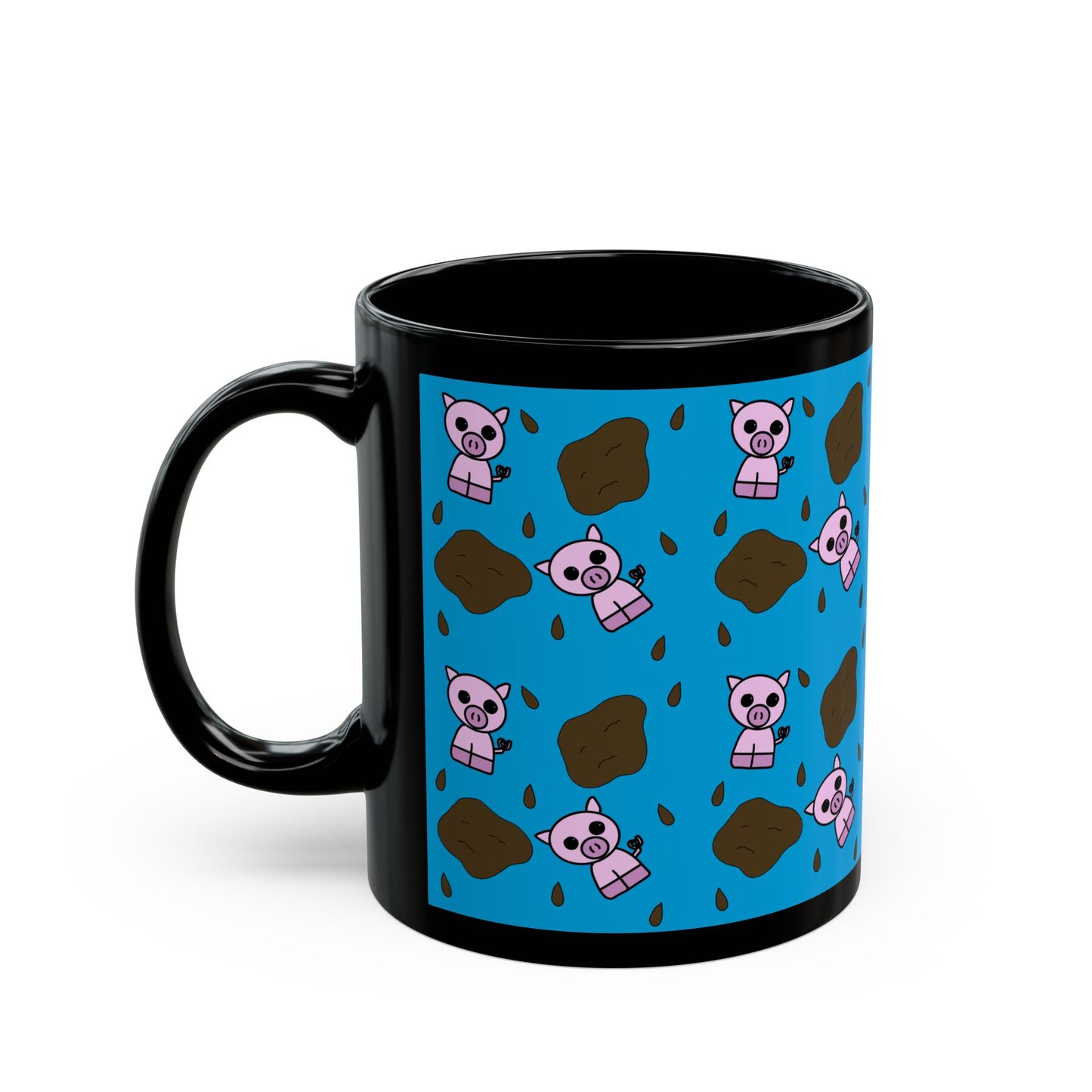 Muddy Pig Black Mug
