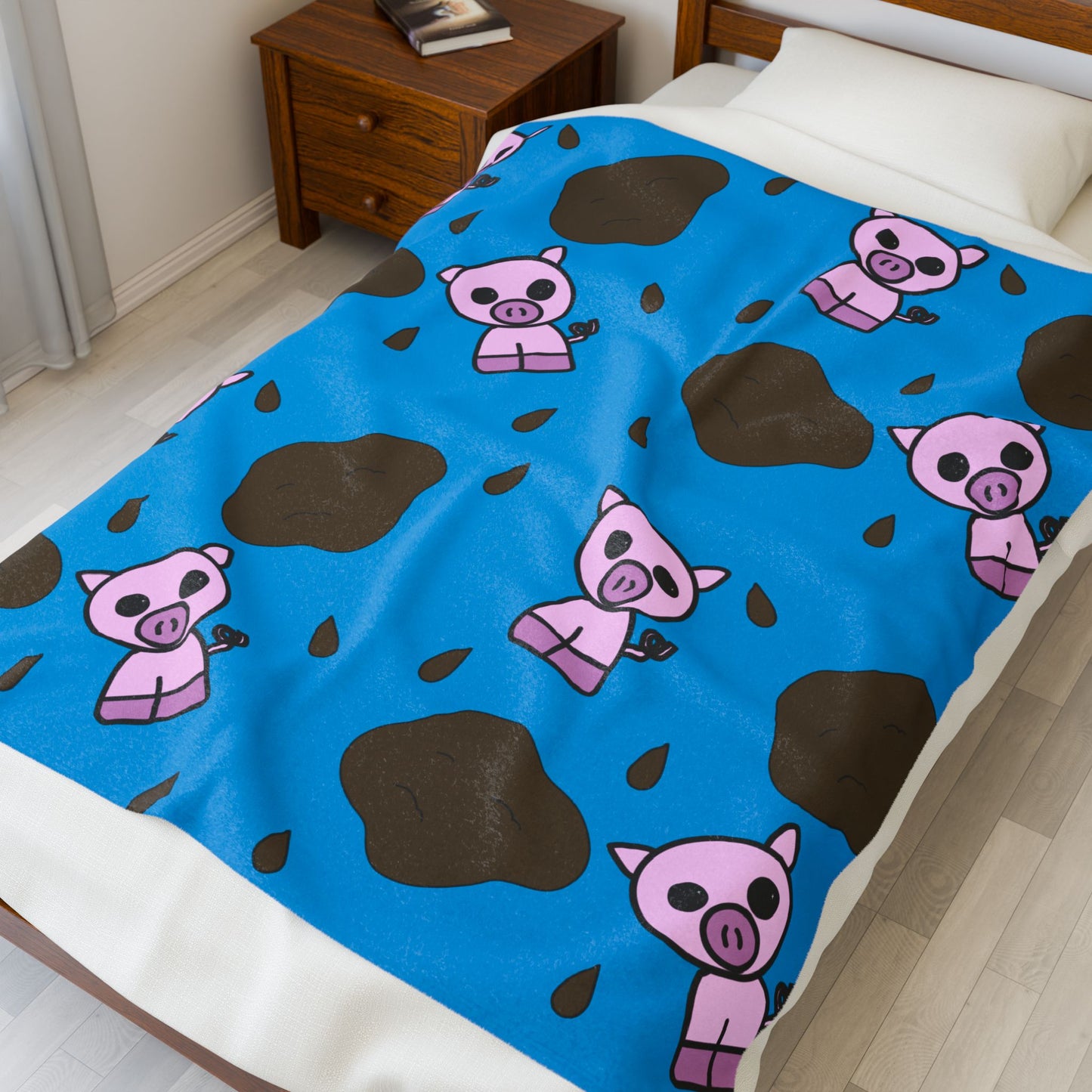Muddy Pig Velveteen Plush Blanket