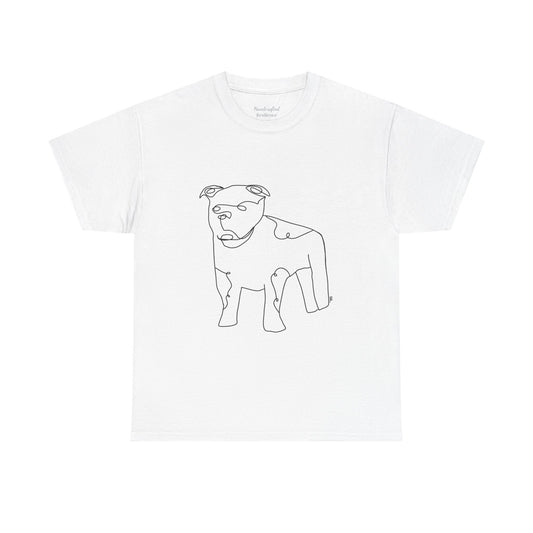 Standing Bulldog Minimalist Line Art Tee