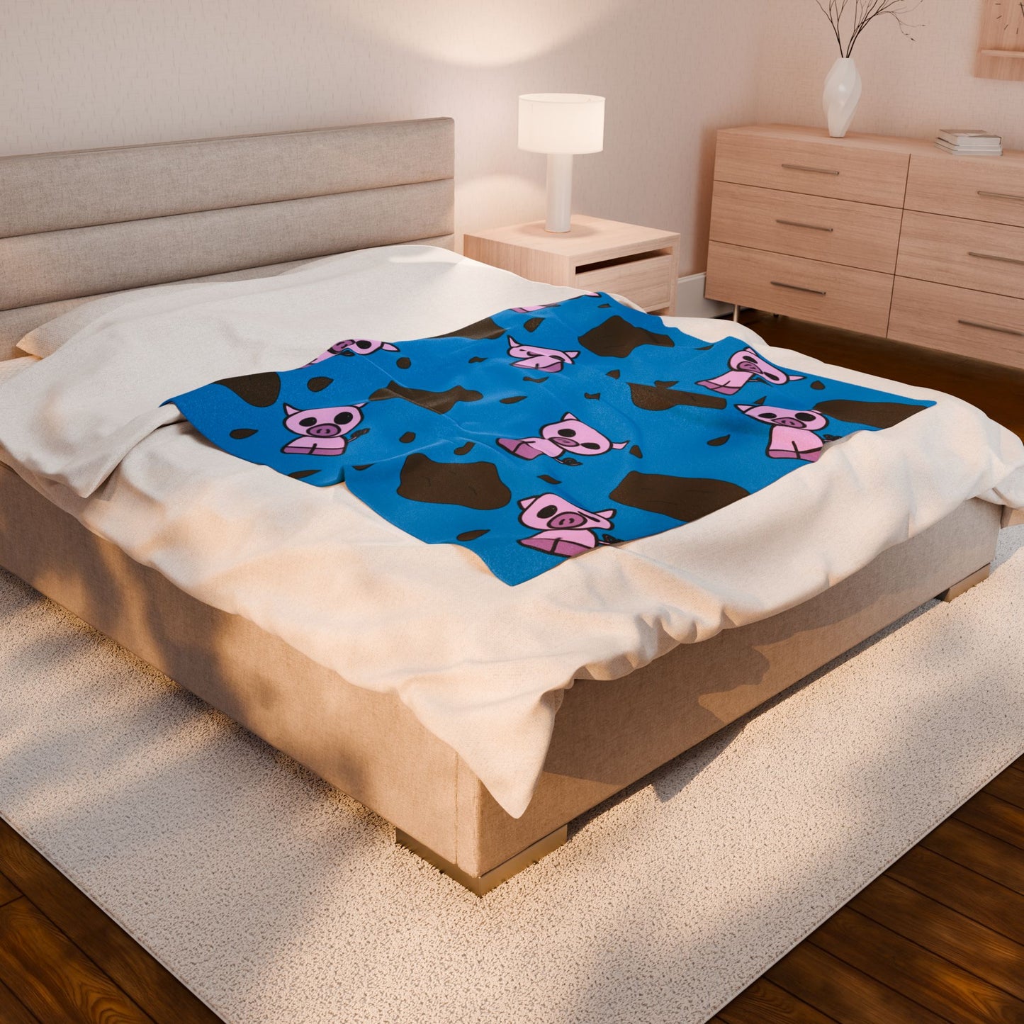Muddy Pig Velveteen Plush Blanket