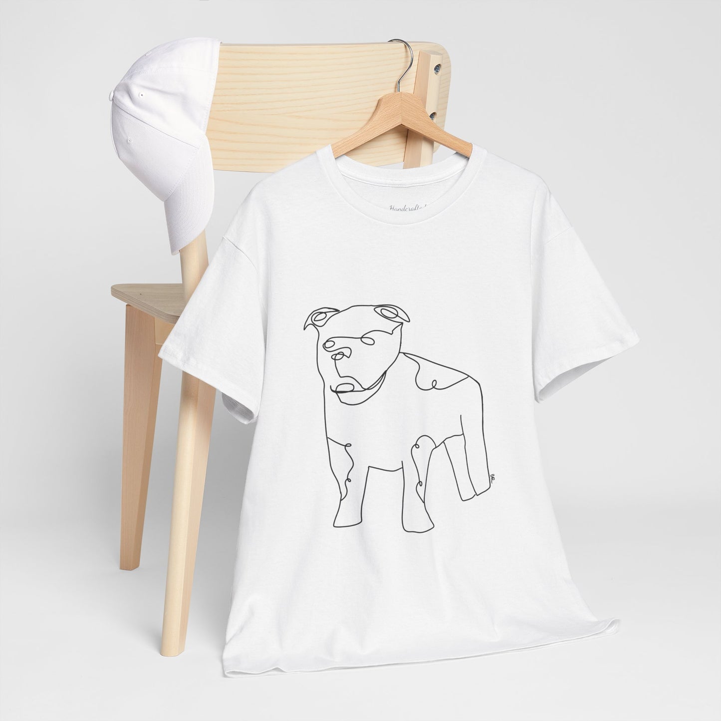 Standing Bulldog Minimalist Line Art Tee