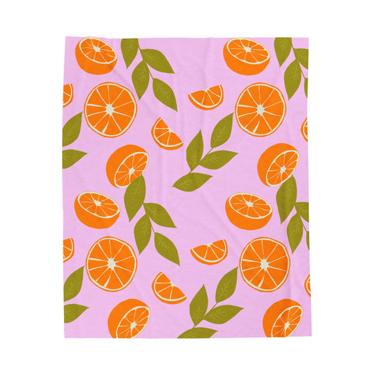 Citrus Delight Velveteen Plush Blanket