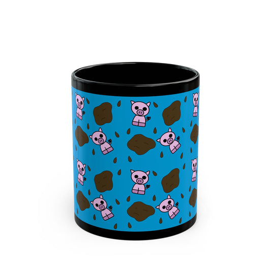 Muddy Pig Black Mug