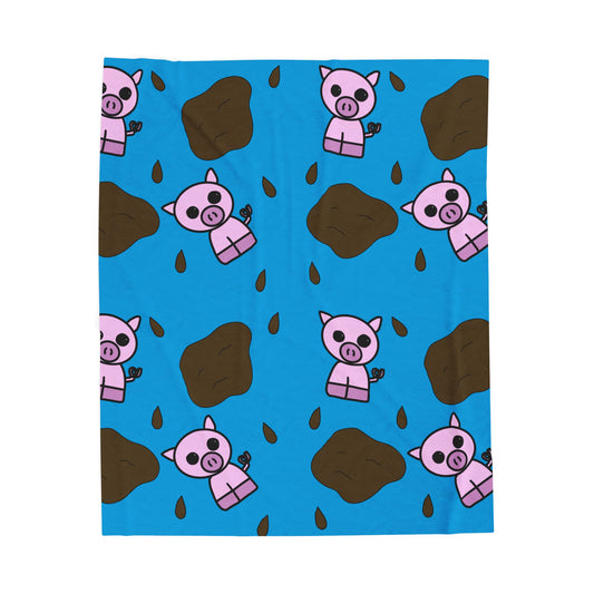 Muddy Pig Velveteen Plush Blanket