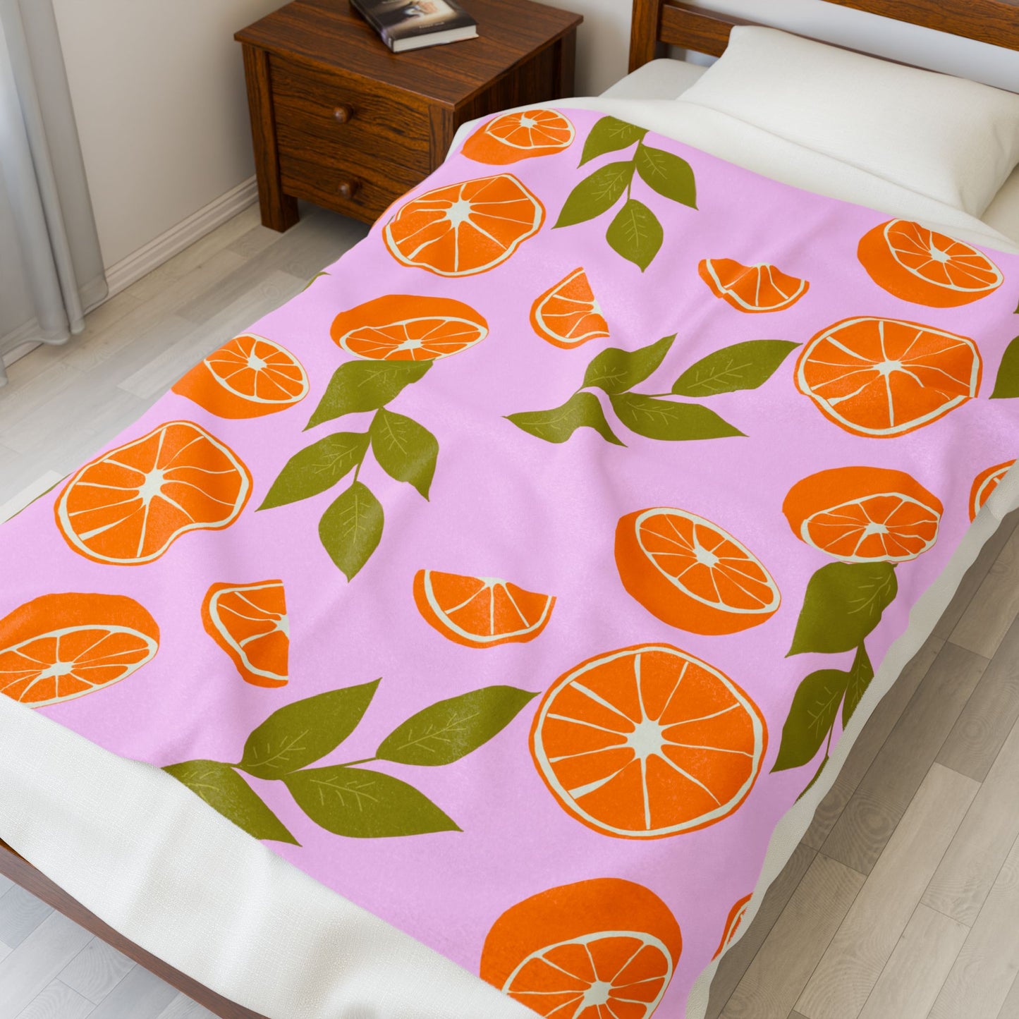 Citrus Delight Velveteen Plush Blanket