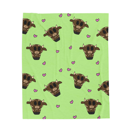 Cute Cow Velveteen Plush Blanket